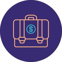 Suitcase Line Two Color Circle Icon vector