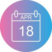 April Line Gradient Circle Icon vector