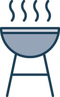 Barbecue Line Filled Grey Icon vector