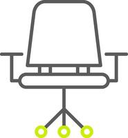 icono de línea de silla de dos colores vector