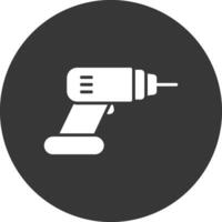 Drill Glyph Inverted Icon vector