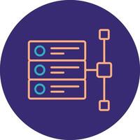 Data Stacks Line Two Color Circle Icon vector