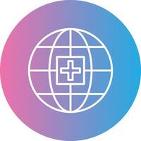 Global Medical Service Line Gradient Circle Icon vector