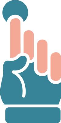 Pointing Up Glyph Two Color Icon