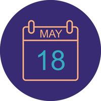 May Line Two Color Circle Icon vector