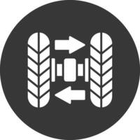 Wheel Alignment Glyph Inverted Icon vector