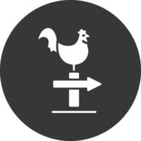 Chicken Glyph Inverted Icon vector