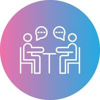 Business Meeting Line Gradient Circle Icon vector