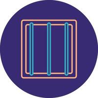 Jail Line Two Color Circle Icon vector