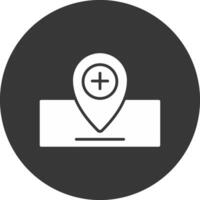 Location Glyph Inverted Icon vector