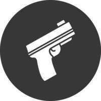 Pistol Glyph Inverted Icon vector