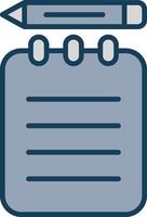 Notepad Line Filled Grey Icon vector