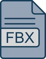 FBX File Format Line Filled Grey Icon vector