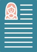 CV Glyph Two Color Icon vector