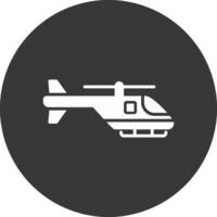 Helicopter Glyph Inverted Icon vector