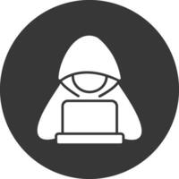 icono de glifo de hacker invertido vector