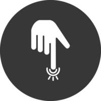 Pointing Down Glyph Inverted Icon vector