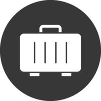 Suitcase Glyph Inverted Icon vector