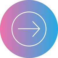 Right Arrow Line Gradient Circle Icon vector