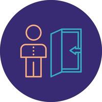 Staff Dismissal Line Two Color Circle Icon vector