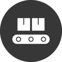 Conveyor Belt Glyph Inverted Icon vector