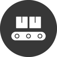 Conveyor Belt Glyph Inverted Icon vector