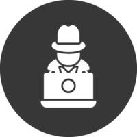 Hacker Glyph Inverted Icon vector