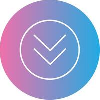 Chevron Line Gradient Circle Icon vector