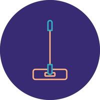 Mop Line Two Color Circle Icon vector