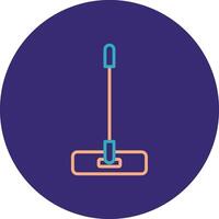 Mop Line Two Color Circle Icon vector