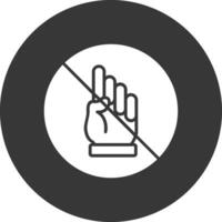 Prohibition Glyph Inverted Icon vector