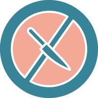 No Knife Glyph Two Color Icon vector
