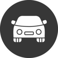 icono de glifo de coche invertido vector