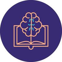 Book Line Two Color Circle Icon vector