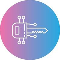 Digital Key Line Gradient Circle Icon vector