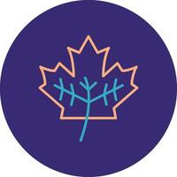 Leaf Line Two Color Circle Icon vector