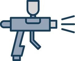 Spray Paint Gun Line Filled Grey Icon vector