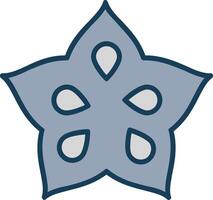 Star Fruit Line Filled Grey Icon vector