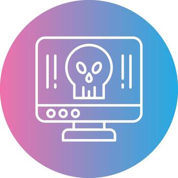 Computer Line Gradient Circle Icon vector