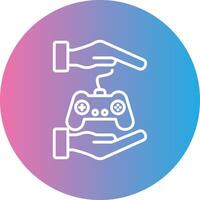 trabajo en equipo línea degradado circulo icono vector