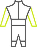 traje de neopreno línea dos color icono vector