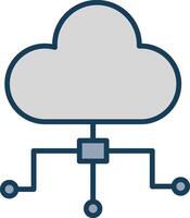 Cloud Computing Line Filled Grey Icon vector