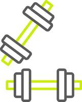 Dumbell Line Two Color Icon vector