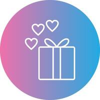 Gift Box Line Gradient Circle Icon vector