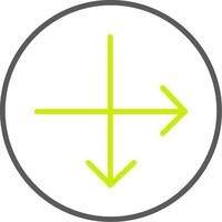 Intersect Line Two Color Icon vector