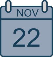 November Line Filled Grey Icon vector