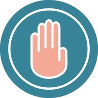 Stop Hand Glyph Two Color Icon vector