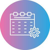 Calendar Line Gradient Circle Icon vector