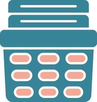 Laundry Basket Glyph Two Color Icon vector