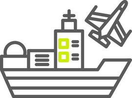 Ship Line Two Color Icon vector